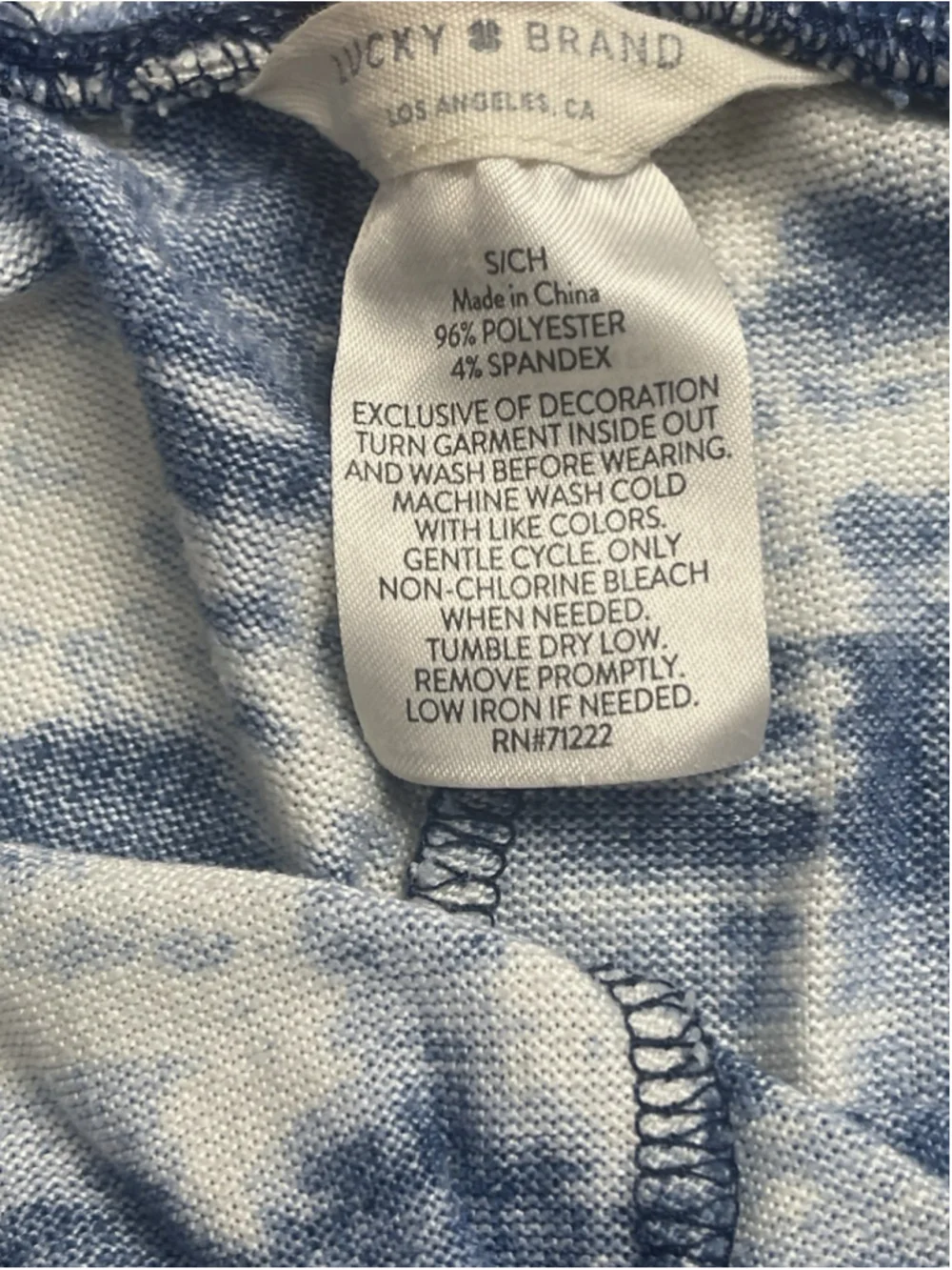 Lucky Brand Women's Blue White Tie Dye Tank Shorts Pajama Set Small - Picture 10 of 10
